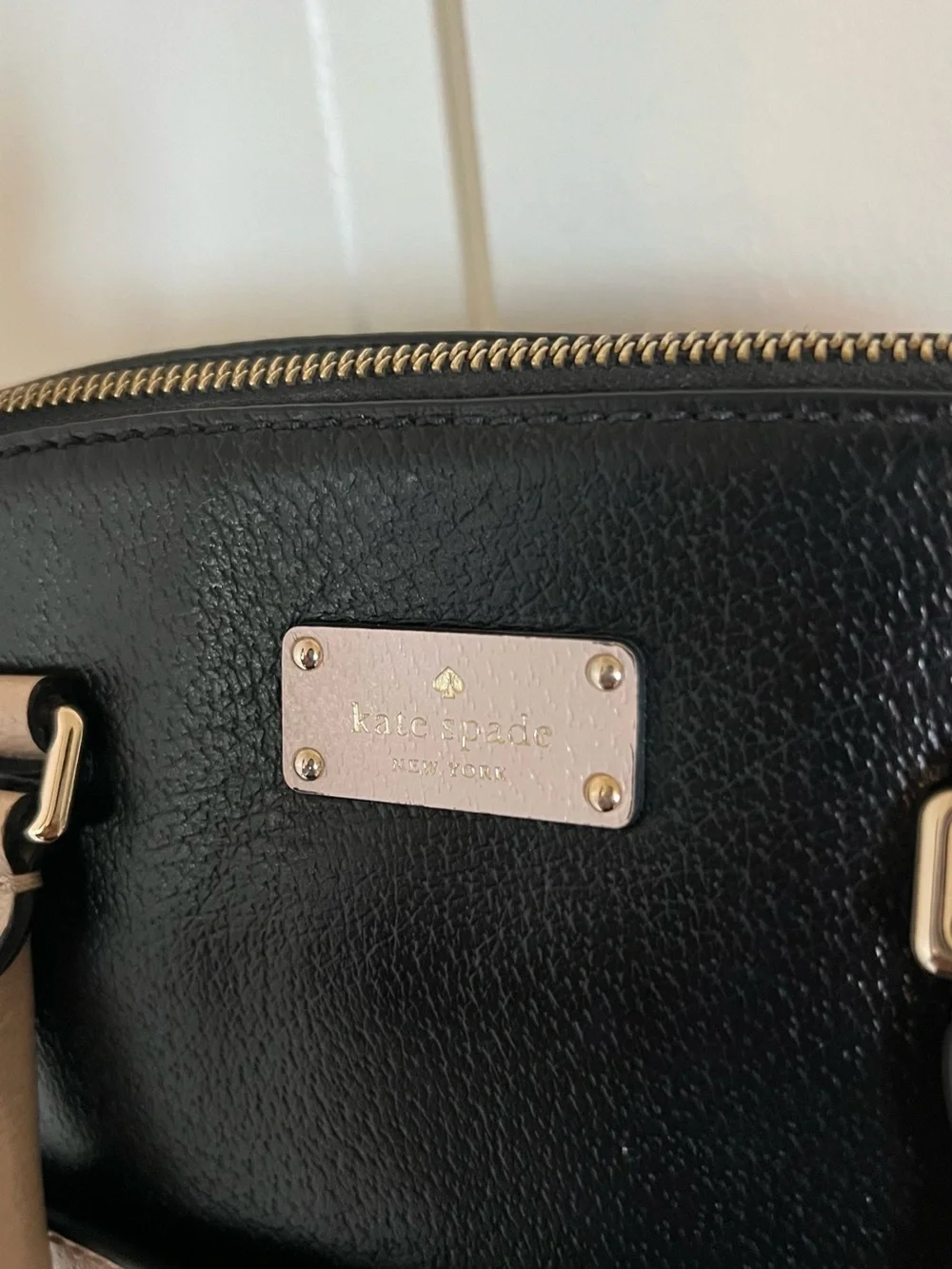 kate spade Two-Tone Black and Taupe Dome Satchel